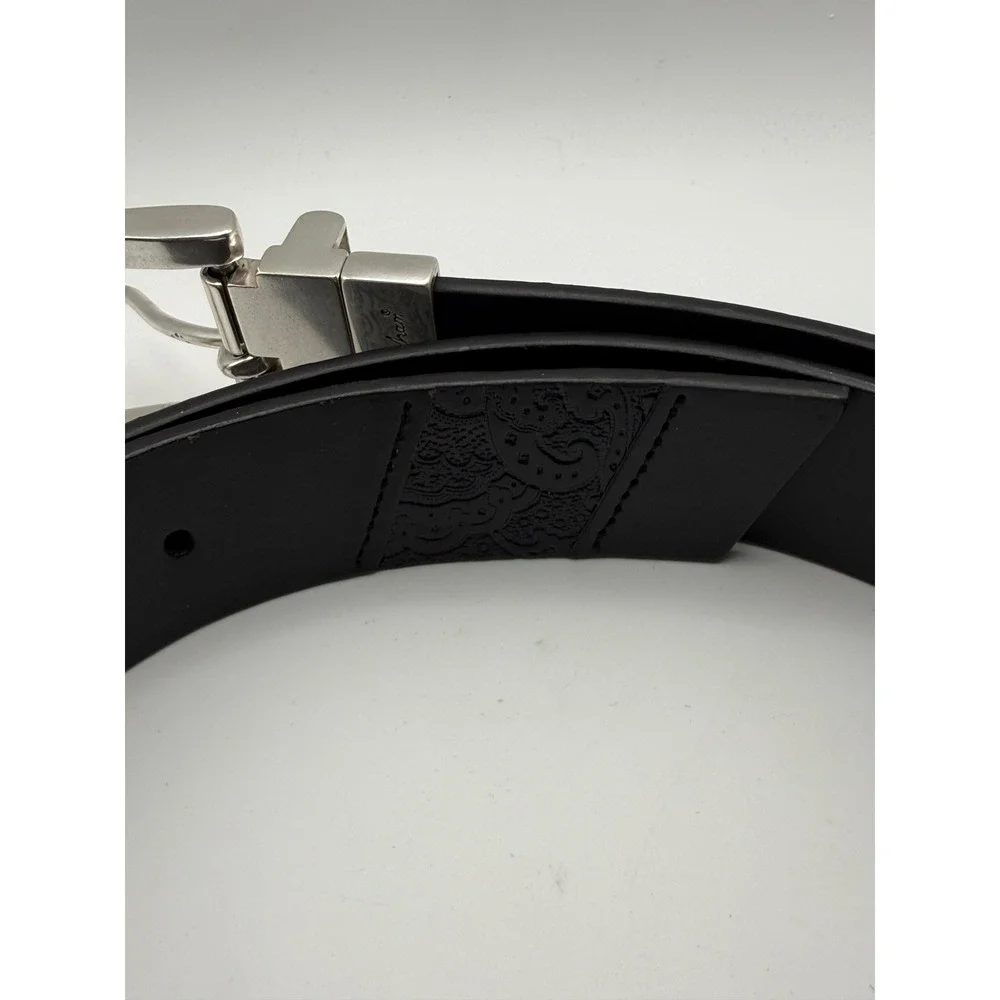 Robert Graham Mens Black Embossed‎ Paisley Reversible Belt Size 42 RG307848